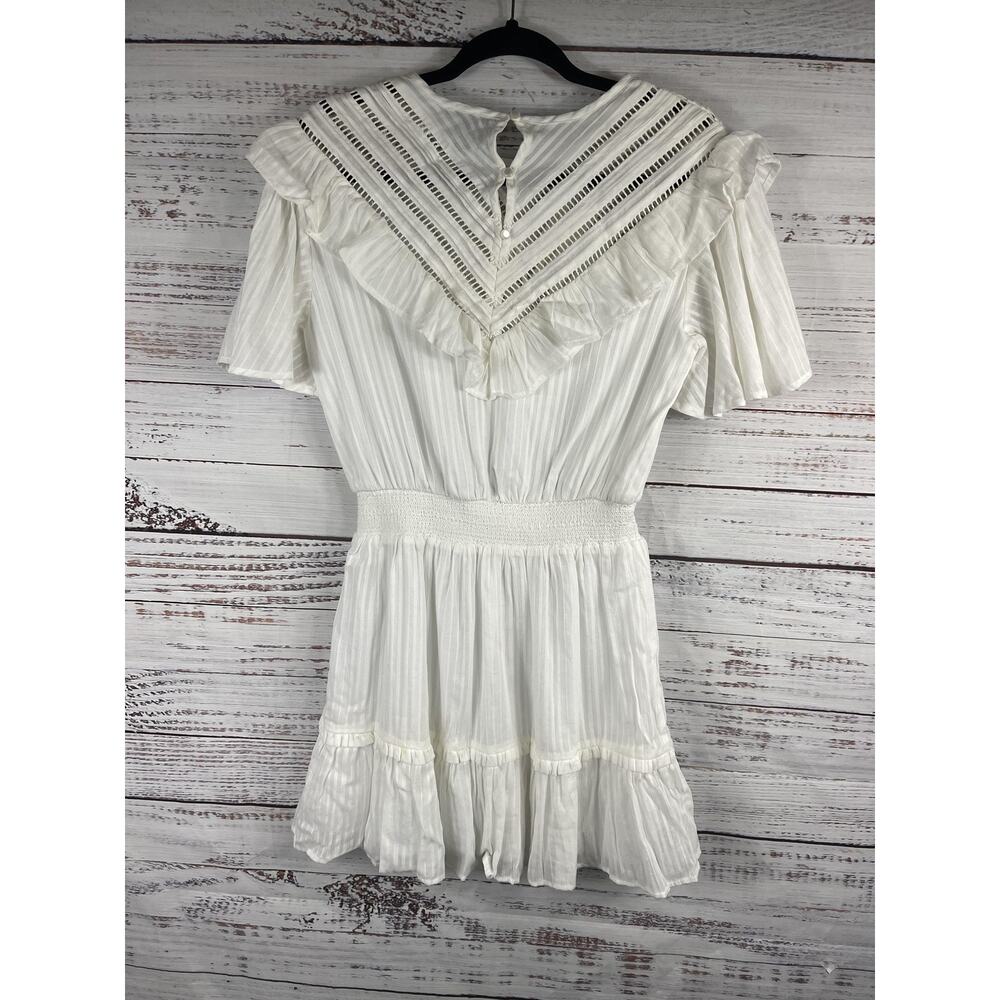 Aqua Dress Women's Size S Ruffle Boho Tiered Mini Flutter Sleeve Summer Beach - Picture 7 of 7
